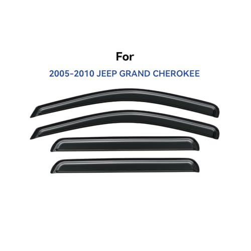 Image of Window Visors Rain Guards Shield for 2005-2010 Jeep Grand Cherokee, Out-Channel Window Vent Wind Deflectors Visors Shades for 05-10 Grand Cherokee