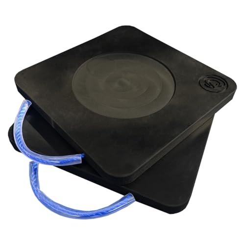 Coppia di Pedane 40x40x5 cm per Piedi Stabilizzatori Gru, Basi d'Appoggio per Gru in Polietilene Nero Facili da Trasportare
