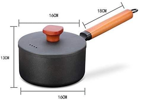 Wok con tapa sartén de hierro fundido antiadherente miniatura 2