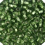 John Bead Czech Glass Seed Beads 2/0 (20g) Silver Lined Lime of DIY Jewelry Making Beads Preciosa (Jablonex)