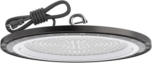 Litezone UFO LED High Bay Light 150W, High Bay LED Shop Lights 21,000LM with US Plug, UFO LED Light for Barn Garage Warehouse Shop Workshop Factory Gym