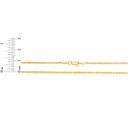 Floreo 10k Yellow Gold 2mm Solid Rope Chain Diamond Cut Bracelet or Anklet4