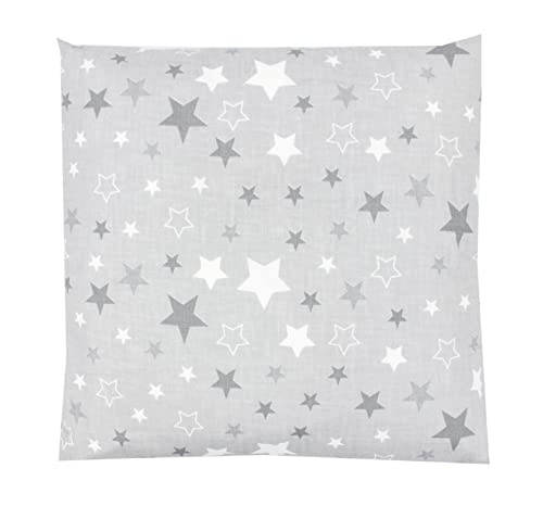 TupTam Funda de Almohada con Diseños para Niños, Estrellas Blanco / Gris, 80 x 80 cm Cover