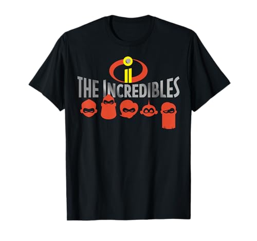 Disney Pixar Incredibles 2 Silhouette Faces Graphic T-Shirt T-Shirt