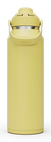 Image of CamelBak Thrive Chug Insulated Stainless Steel Water Bottle, Cold Retention with High Flow Lid for Everyday Hydration and Active Use, 40oz, Yellow Bloom