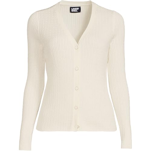 Lands' End Women's Drifter Baby Cable Vneck Cardigan Sweater3