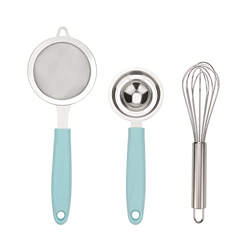 CGGYYZ Small Food Strainers Fine Mesh Stainless Steel, Egg Beater Whisk and Egg Separator, Kitchen Gadgets and Tools for Baking