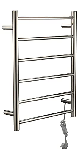 Calentador de Toallas, toallero, toallero calefactado, radiador de baño de Pared con 6 Varillas calefactoras, toallero eléctrico de Acero Inoxidable 304, toallero de Tela para