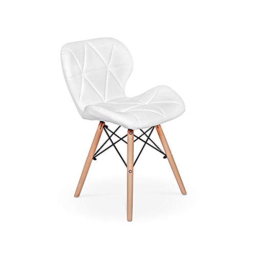 Conjunto Mesa De Jantar Robust 110x90 Branca Com 4 Cadeiras Eames Eiffel Slim - Branca