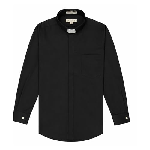 Clergy Shirt in Regular and Big and Tall Sizes to Size 24 Neck in Black White Purple 17-17.5/36-37 Black