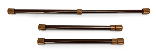 Camco 43,2 cm Wohnmobil-Schrankstangen – 3er-Pack, hält Lebensmittel und Getränke während der Reise an Ort und Stelle, verhindert unordentliches Verschütten, federbelastet und ausziehbar zwischen 25,4