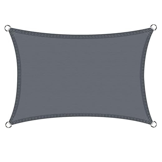 COOL AREA Voile d'ombrage imperméable rectangulaire 3 x 4 mètres Convient pour Les Jardins et Les Terrasses, Couleur Gris
