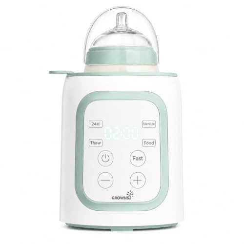 Grownsy Baby Bottle Warmer, Quick & Precise Temperature Control | 10-in-1 solution, gentle water bath for breast milk, defrosting, keeping warm, steam sterilising & automatic shut-off
