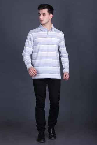 Image of Full Sleeve Polo T Shirt for Men Cotton with Pocket and Collar - Regular Fit Tshirt