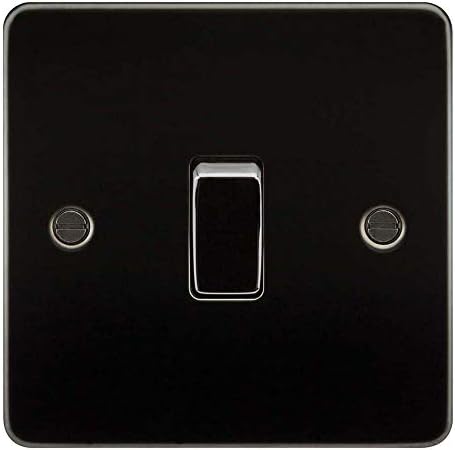 Knightsbridge FP8900BB Brushed Brass FPAV8900BB Flat Plate 115V/230V Dual Voltage Shaver Socket Black Insert, 230 V