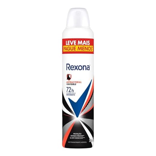 Antitranspirante Aerossol Antibacterial e Invisible Rexona 250Ml Leve Mais Pague Menos, Rexona (A embalagem pode variar)