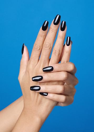 Image of ohora Semi Cured Gel Nail Strips (N Onyx) - Dark, Solid, Works with Any UV /LED Lamps, Salon-Quality, Long Lasting, Easy to Apply & Remove - Includes 2 Prep Pads, Nail File & Wooden Stick