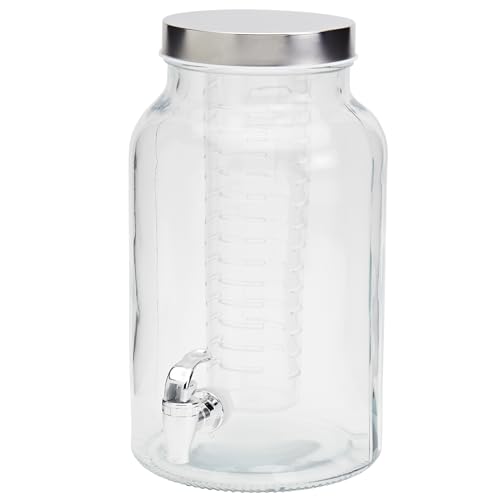 Mason Craft & More 1.5 Gallon Glass Drink Dispenser with Infuser and Screw-off Wide Lid