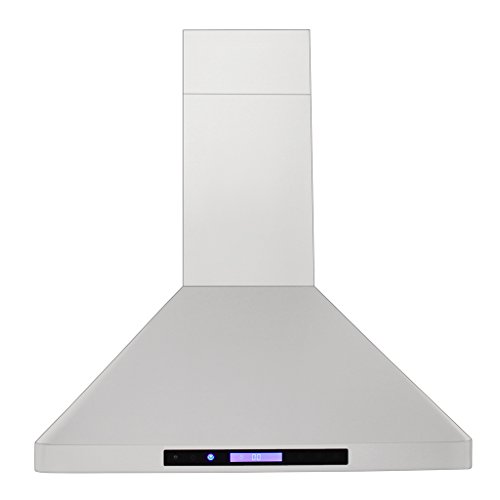 Proline Wall-Mounted Stainless Steel Professional Kitchen Range Hood, 900 Cfm With Led Control Panel, Led Lights, 30" #TOP1