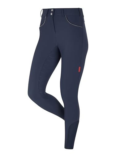 LeMieux Victoria - Pantalones de silicona para asiento, cintura alta, tela ligera y transpirable, azul marino, 34