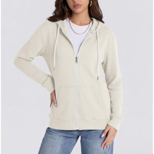 Image of Witsmile Zip Up Hoodie Women Oversized Sweatshirt Long Sleeve 2026 Fall Outfit Lightweight Jackets Workout Clothes