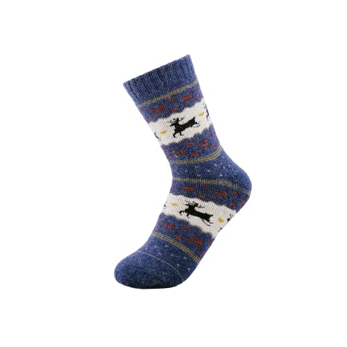 Image of JOYCA & CO. 3-5 Pairs Womens Multicolor Fashion Warm Wool Cotton Thick Winter Crew Socks