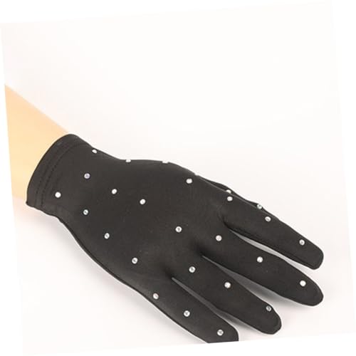 BESPORTBLE Rhinestone Stage Performance Gloves for Dance and Figure Skating Comfortable Stretchable Party Finger3