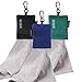 SEIBER Eyeglass Cleaning Microfiber Cloth,7 x 7 inch Glasses Cloth for Sunglasses,Laptops, Cameras,Screen- with Neoprene Pouch,Self-Closing Bottom(3PCS,BKBlueGRN)