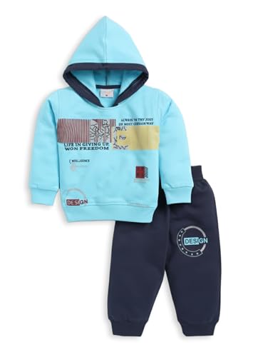 Image of Pure Cotton Full Sleeves Winter Hoodie Sweatshirt and Full Pant Set For Boys Kids