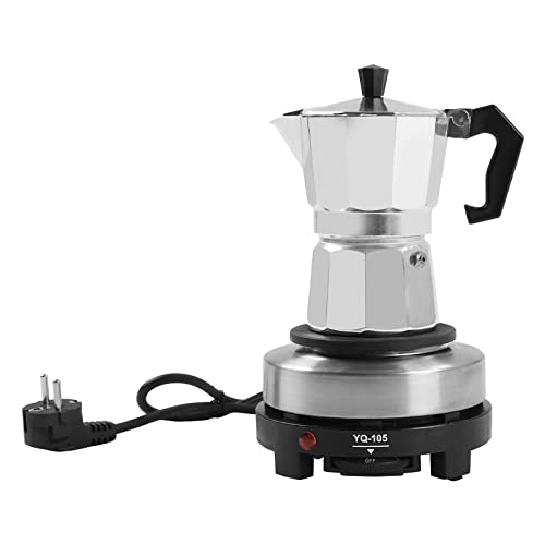 QUIOTUIR Cafetiere Italienne avec Plaque Chauffante Électrique Température Réglable 300ml/150ml 6/3 Tasses Thermostatique Machine à Expresso pour Cafés, Buffets,...