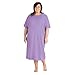 CATALOG CLASSICS Womens 2-Pack Long Henley Nightshirts - Set of 2 Pajama Sleep Shirt Loungers, Purple/Turquoise, Plus(Size 20-28), 48