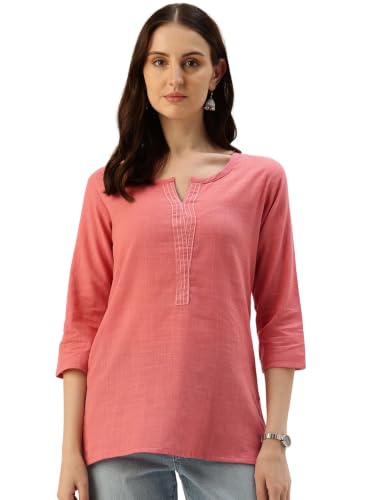 Image of Elegant Short Kurti for Women - 3 /4 Sleeves | Round Neck | (S to XXL)