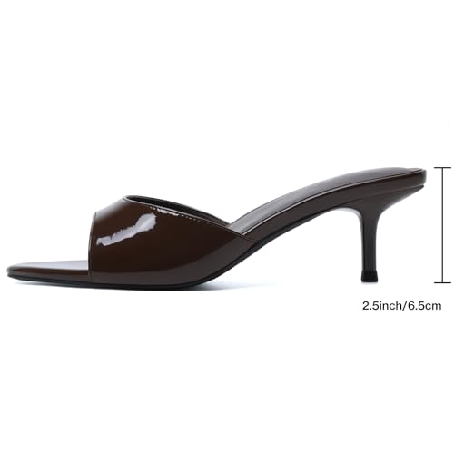 Image of Mostrin Kitten Heels for Women Pointed Toe Vintage Mules Heels Sexy Slip on Stiletto Backless Sandals for Party Wedding Daily