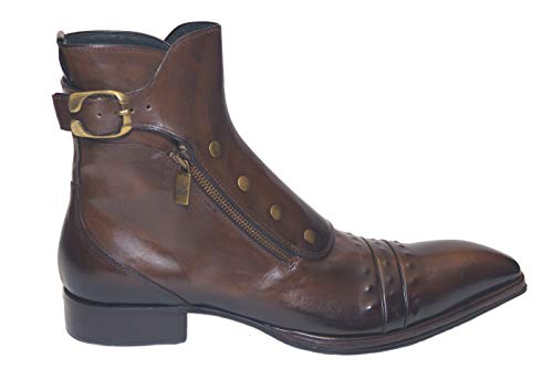 Jo ghost 3206 italian mens brown leather ankle boots with zippers…