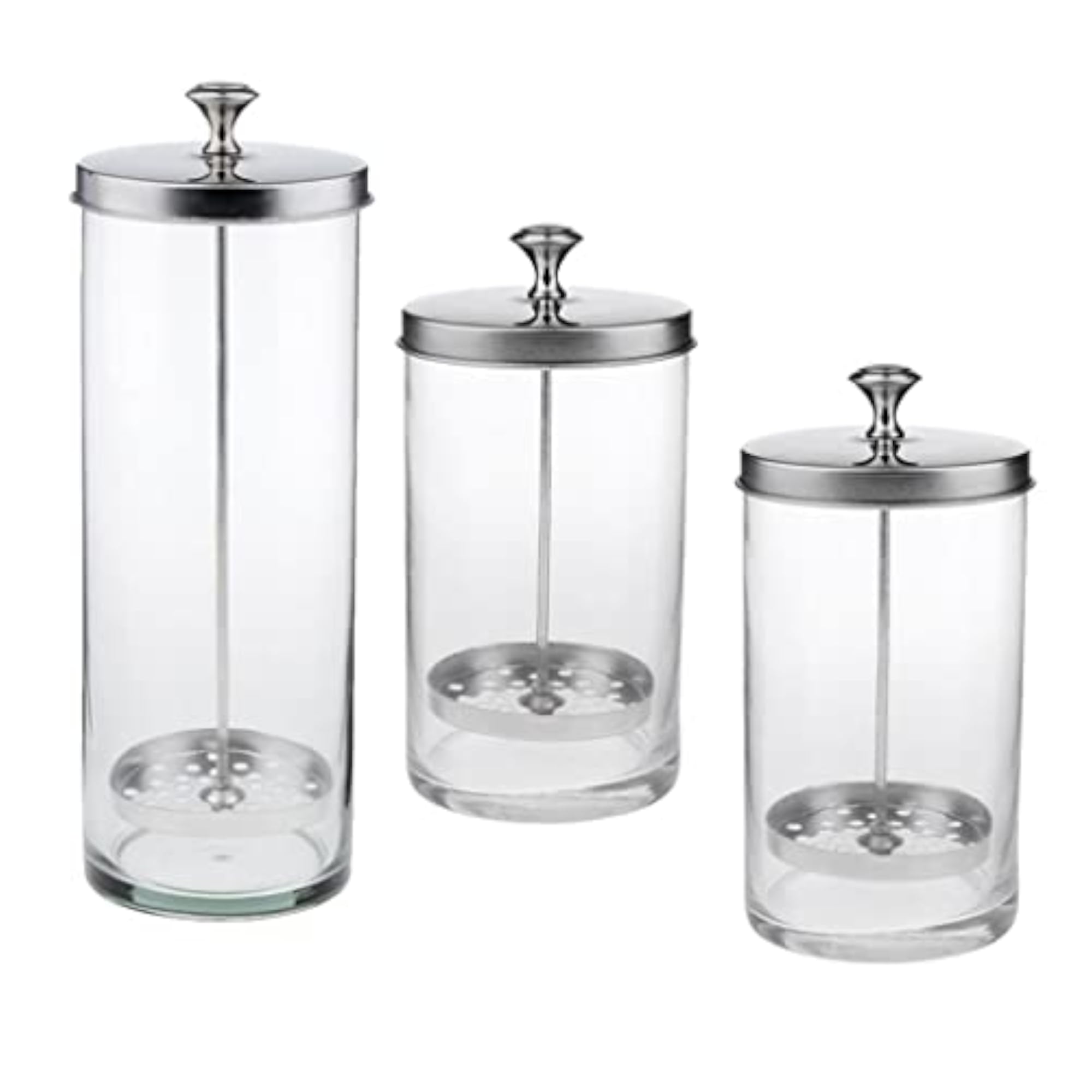 3x Disinfectant Jar Clear Container Sanitizing Glass Jar