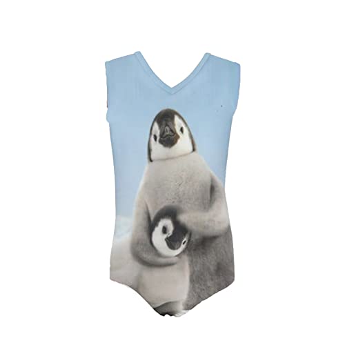 Belidome 3D Penguin Summer Cartoon Girls One-Piece Swimsuit Soft Durable Toddler Rompers 5-14 Years Kids Athletic Wear #TOP24