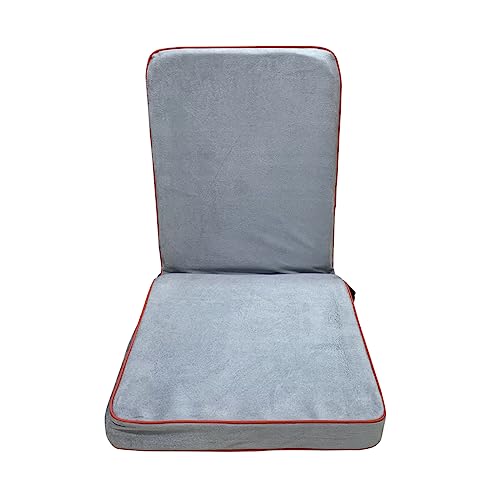Image of Kawachi Right Angle Back Support Floor Chair Portable Foldable Meditation and Yoga Seat with Firm Backrest Lightweight Comfortable Floor Seating for Home (i113-Grey)