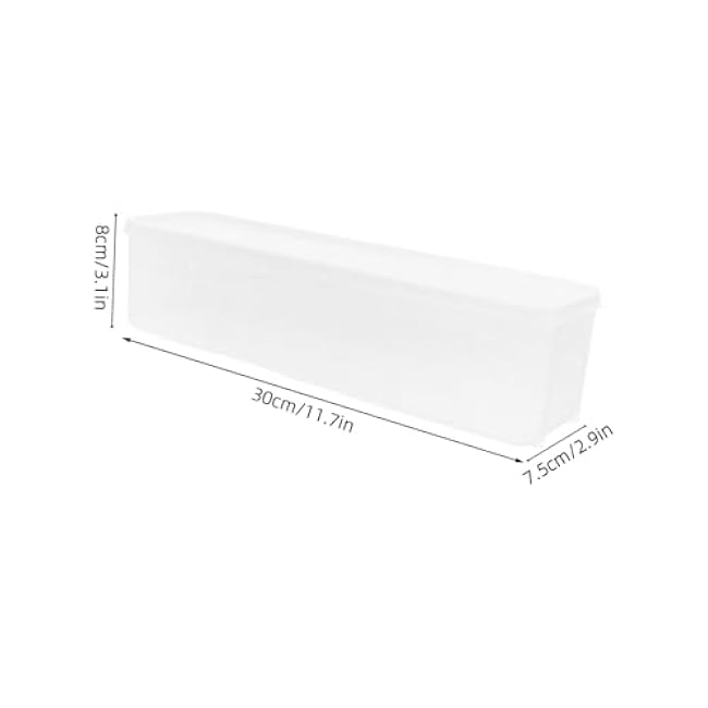 Airtight Long Narrow Food Storage Box for Scallions Cilantro Green Onions and Noodles Plastic Kitchen Pantry Organizer for Refrigerator Door and Space Saving