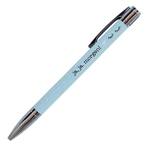 Odernichtoderdoch Kugelschreiber | Ja, ja. Morgen! | Hellblau - Schwarze Mine - Drehmechanismus