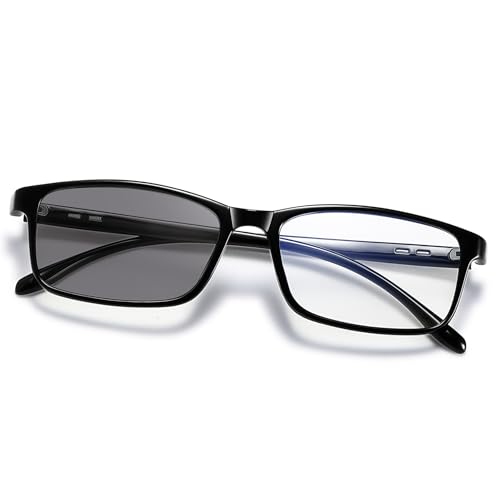 [KANASTAL] ブルーライトカット メガネ 変色 調光レンズ パソコン用 TR90 超軽量16g UVカット 紫外線カット 度なし 伊達 眼鏡 色が変わる おしゃれ 男女兼用（ 調光レンズ+明るいブラック - KANASTAL - 商品画像