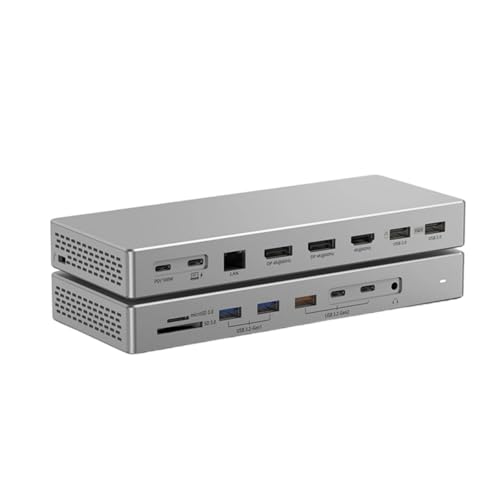 Hub USB C 16 en 1 quadruple écran 4K station d'accueil universelle 10 Gbit/s