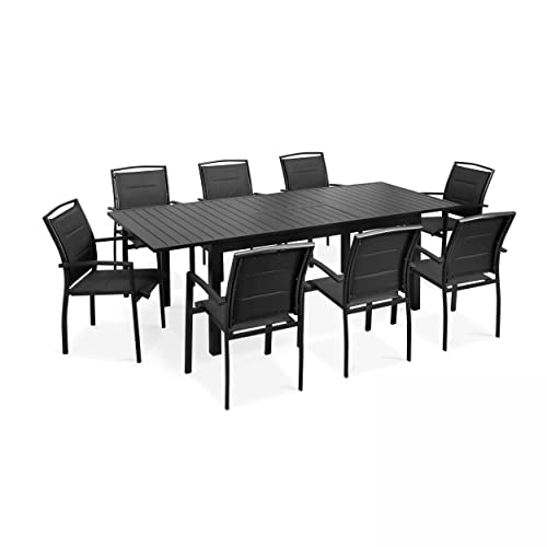 Oviala - Salón de jardín (8 plazas, aluminio, mesa extensible