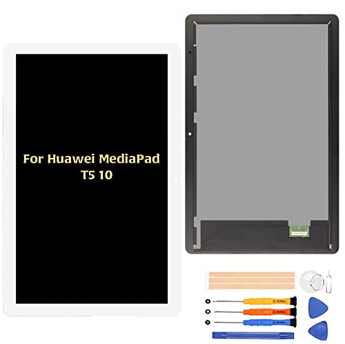 A-MIND OEM for Huawei MediaPad T5 10.1 Screen Replacement Touch Digitizer,for Huawei AGS2-W09 AGS2-W19 AGS2-L09 Full Assembly LCD Display Repair Kits with Tools(White)