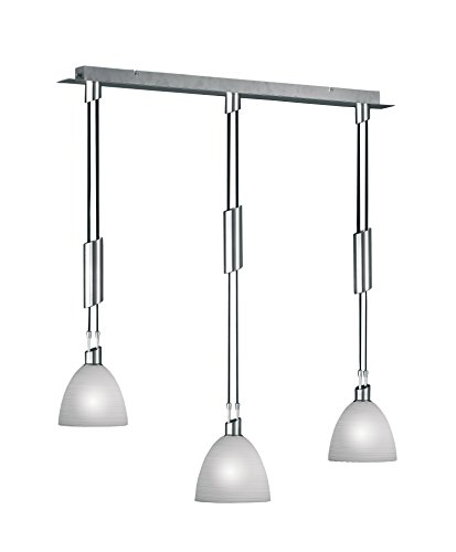 Preisvergleich Produktbild 3-fl. Pendelleuchte höhenverstellbar"Savannah" in Weiß gewischt / Nickel matt