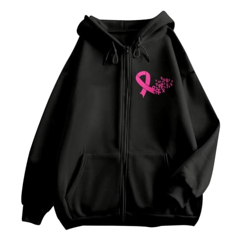 Sweat cancer du sein pour femme pull octobre rose ample et confortable - 5