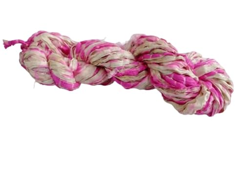 Knitsilk Recycled Shibori Silk Ribbon Yarn, Light Pink, 50g