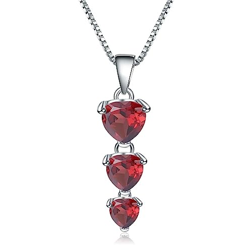 Collier grenat rouge naturel en cœur, le bijou de fiançailles idéal