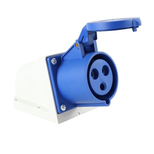 QAZXSEMUI Enchufe y Toma Industrial de 3 núcleos, 32 A, Conector aviación, Resistente al Agua Polvo, no a Prueba explosiones, alimentación trifásica(Surface Mounted Socket)