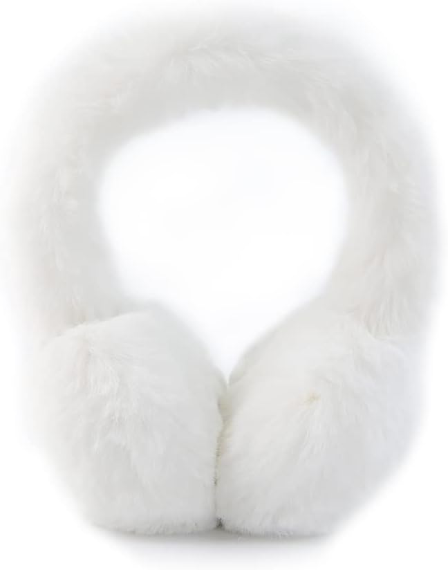 ZOSCGJMY Faux Fur Ear Muffs for Women Girls Winter Cute Warm Furry Fluffy Earmuffs Ear Covers Outdoor