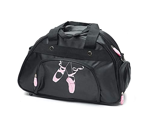 WENDYWU Bolsa esportiva de balé para meninas e mulheres, bolsa esportiva para academia, viagem, bolsa tiracolo, Preto, BIG